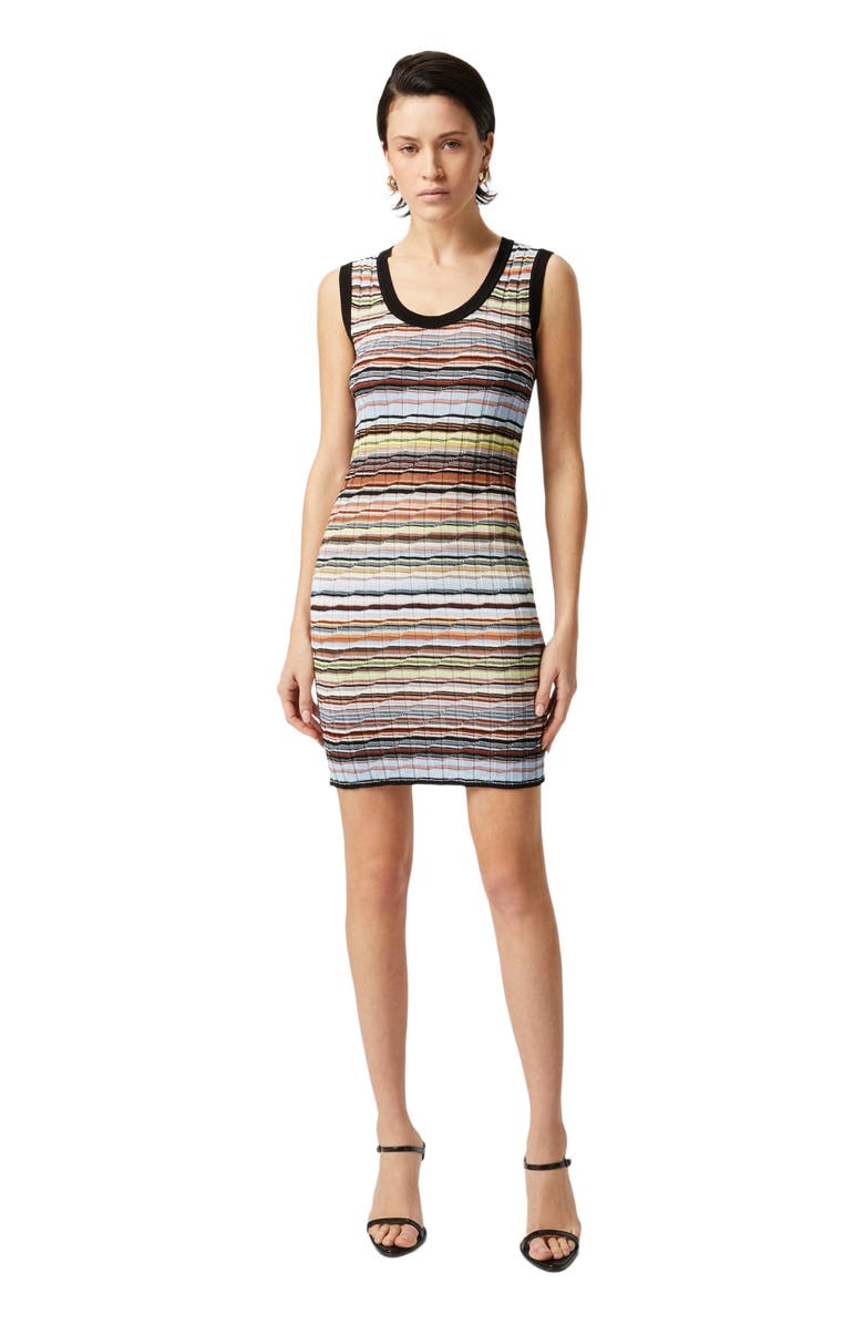 Missoni Striped Ribbed Cotton And Viscose Mini-dress With Contrasting Piping, Main, color, 