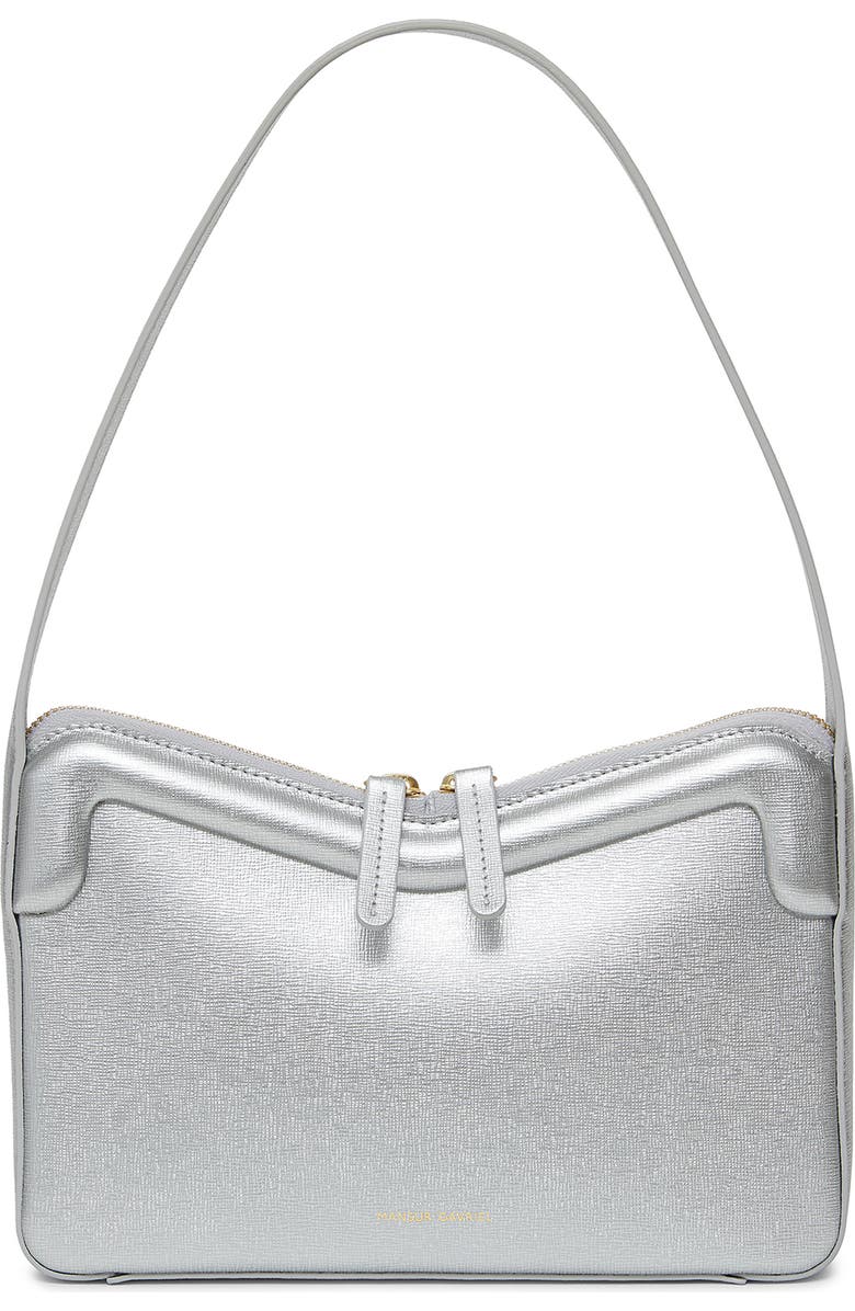 Mansur Gavriel M Frame Metallic Leather Baguette Shoulder Bag, Main, color,