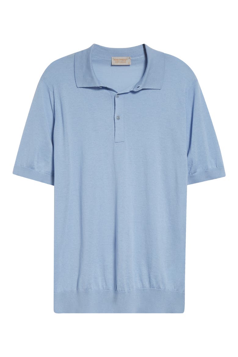 Elias Sea Island Cotton & Cashmere Polo Sweater (Nordstrom Exclusive), Alternate, color, CLEAR BLUE