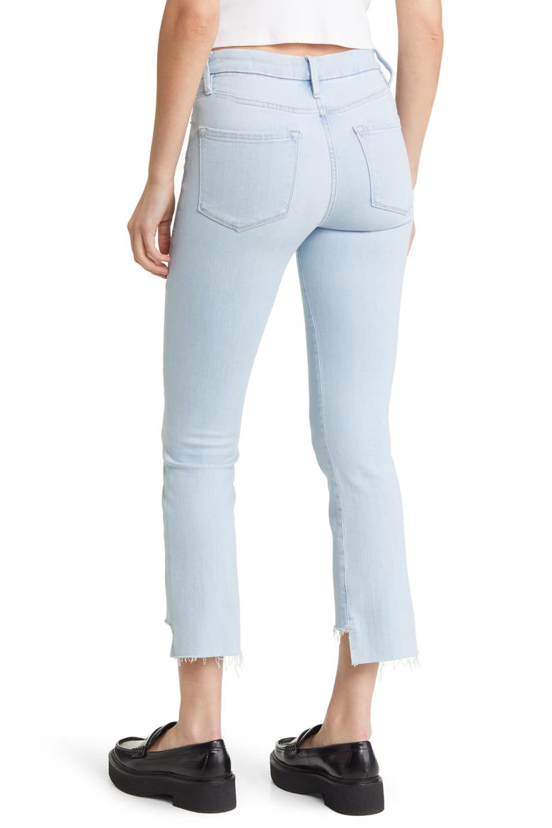Le Crop Mini Boot Stagger Raw Hem Crop Bootcut Jeans, Alternate, color, CLARITY