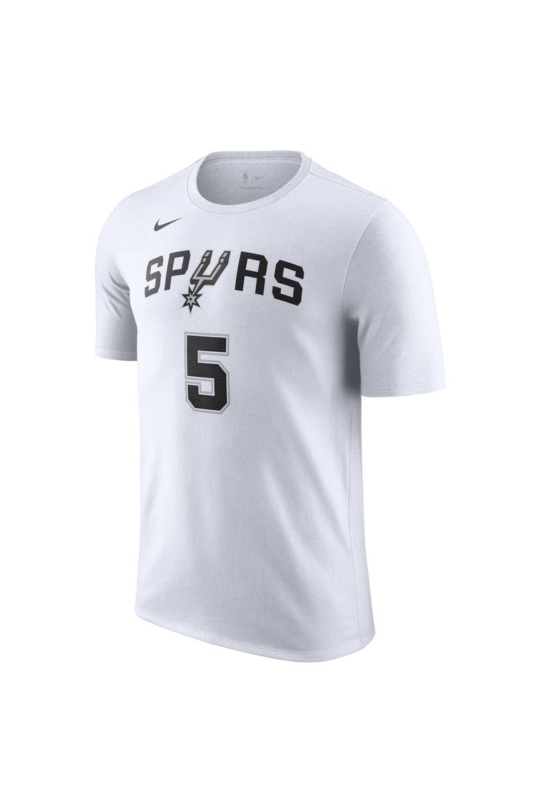 Unisex Nike Stephon Castle White San Antonio Spurs Name & Number T-Shirt, Alternate, color, White