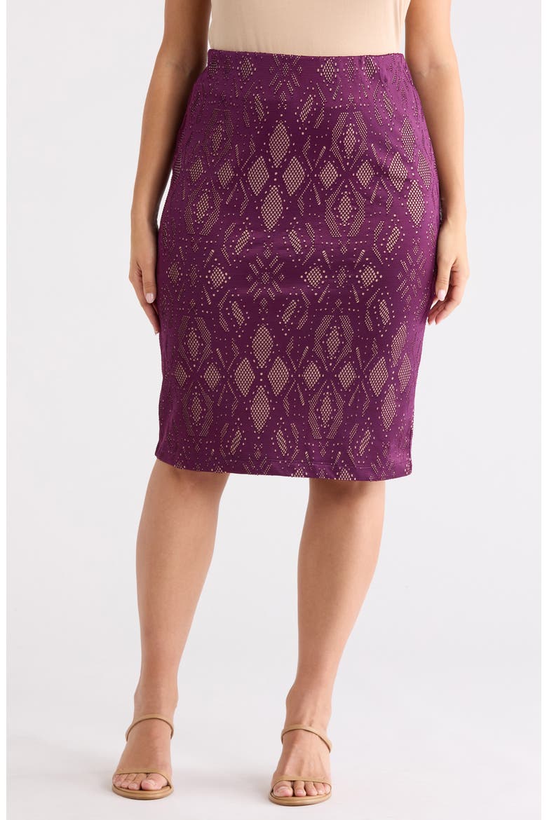 Jacquard Pencil Skirt, Main, color, PLUM