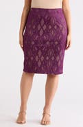 Renee C Jacquard Pencil Skirt