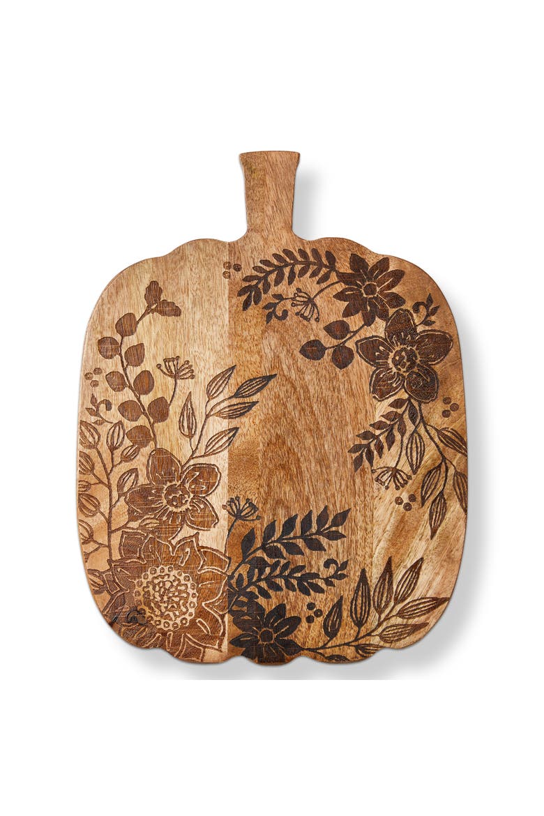 Fall Pumpkin Acacia Wood Serving Board Natural 10 x 13.25 in, Main, color, Brown