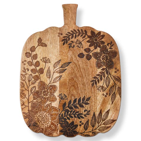 Fall Pumpkin Acacia Wood Serving Board Natural 10 x 13.25 in
