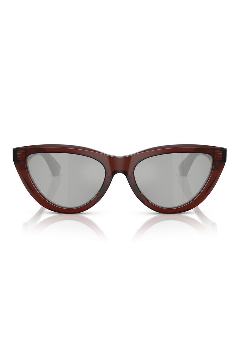55mm Cat Eye Sunglasses, Main, color, BROWN