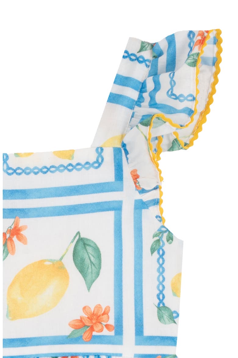 Kids' Printed Cotton Flutter Sleeve Dress, Alternate, color, YELLOW