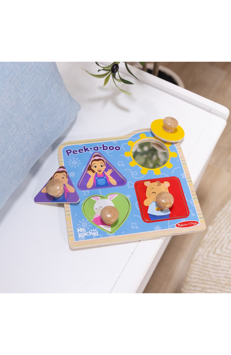 Melissa & Doug x Ms. Rachel Peek-a-Boo Jumbo Peg Puzzle, Alternate, color, 