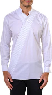 Maceoo Kymono Asymmetric Pleat Button-Up Shirt