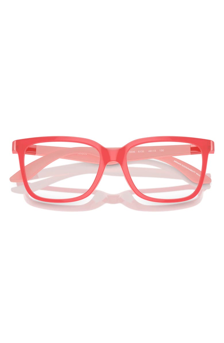 Emporio Armani Kids' 49mm Pillow Optical Glasses, Alternate, color, Opaline Coral / Demo Lens