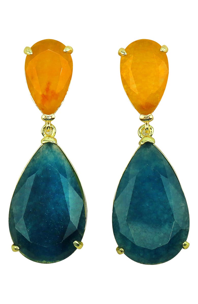 Panacea Crystal Drop Earrings, Main, color, Teal