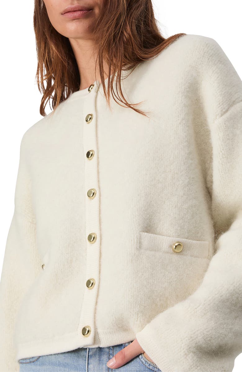 rag & bone Kaia Boxy Bouclé Cardigan, Alternate, color, Ivory