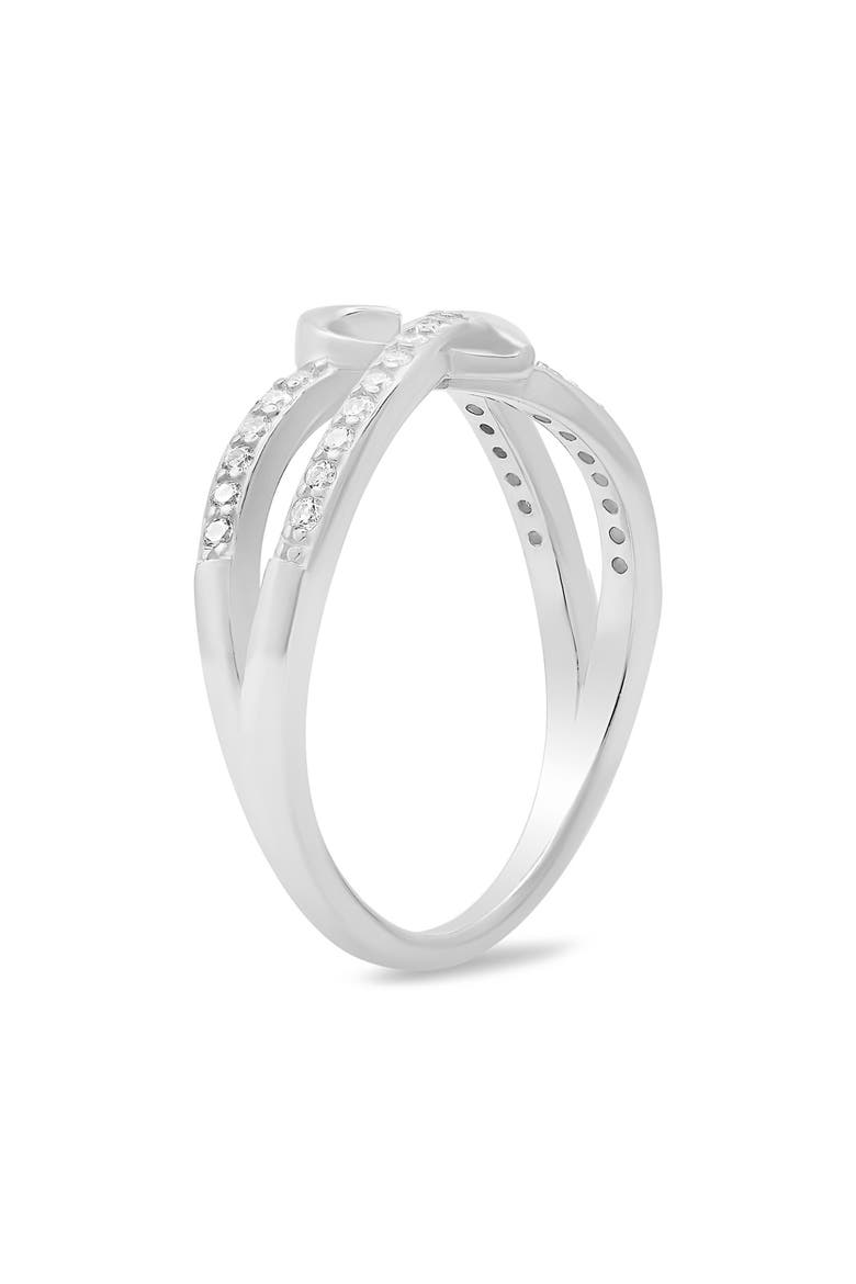 Sterling Silver Heart Cubic Zirconia Ring, Alternate, color, SILVER