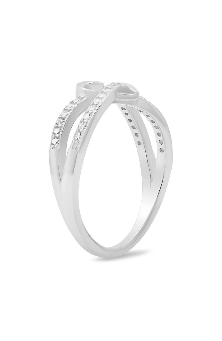 Queen Jewels Sterling Silver Heart Cubic Zirconia Ring, Alternate, color, Silver