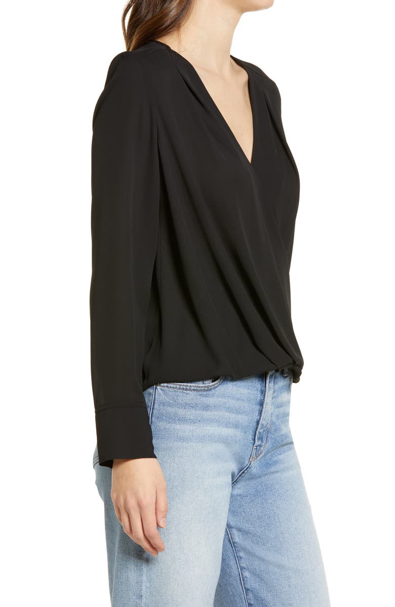 Halogen<sup>®</sup> Cross Front Blouse, Alternate, color, Black