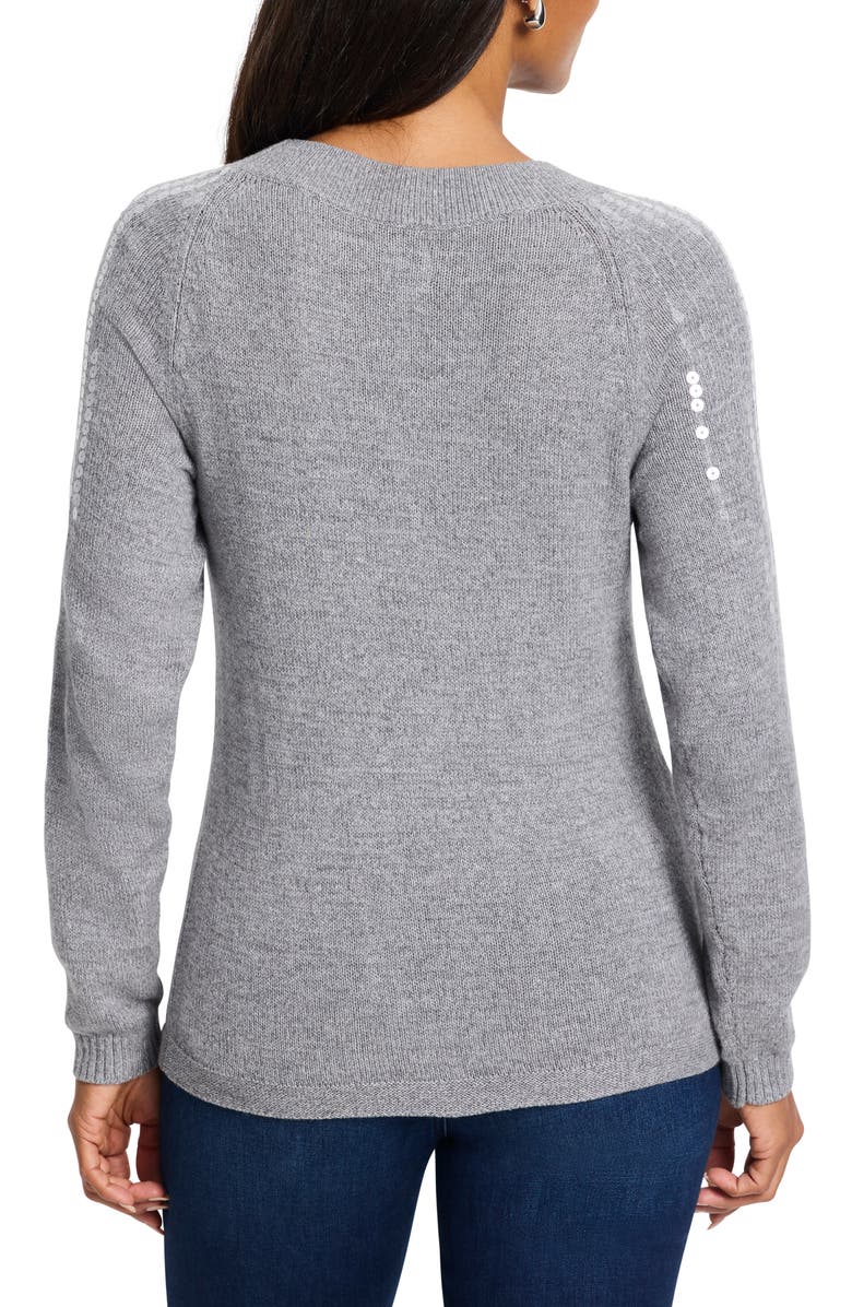 NIC+ZOE Subtle Shine Sequin Sweater, Alternate, color, Nickel