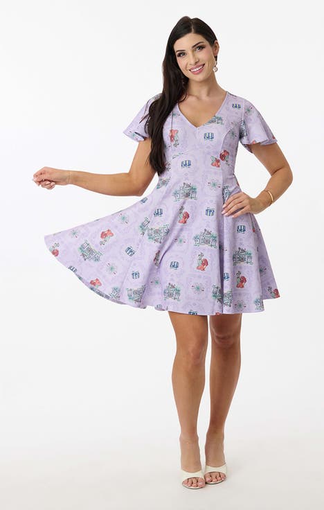 1950s Poppy Flare Dress