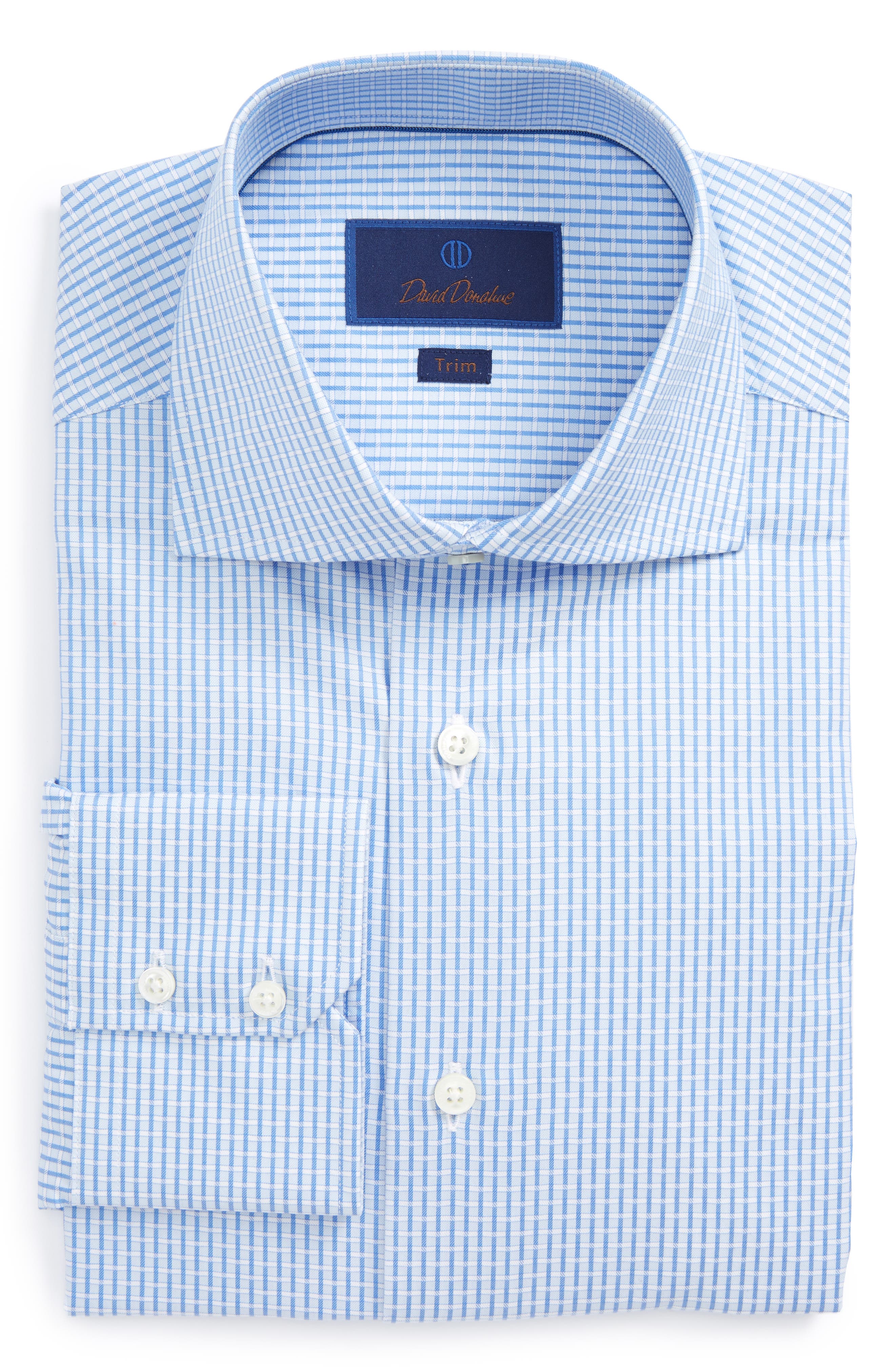 David Donahue Trim Fit Box Weave Dress Shirt (Men) | Nordstrom