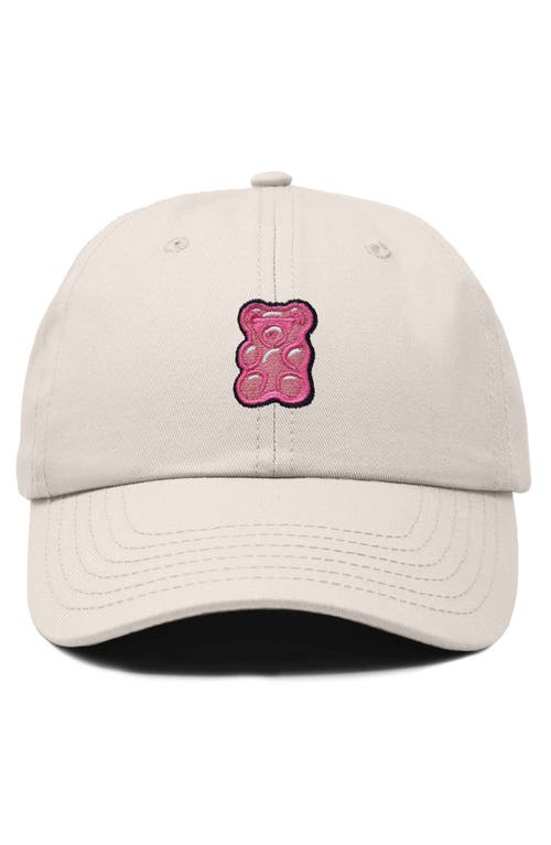 Dalix Pink Gummy Embroidered Casual Cap In Beige