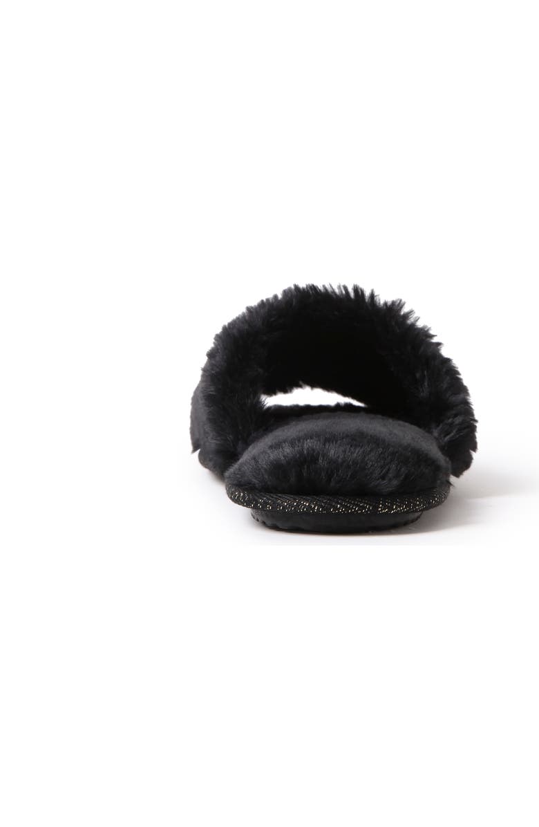 Dearfoams Lane Bridal I Do Fuzzy Slide Slipper, Alternate, color, Black