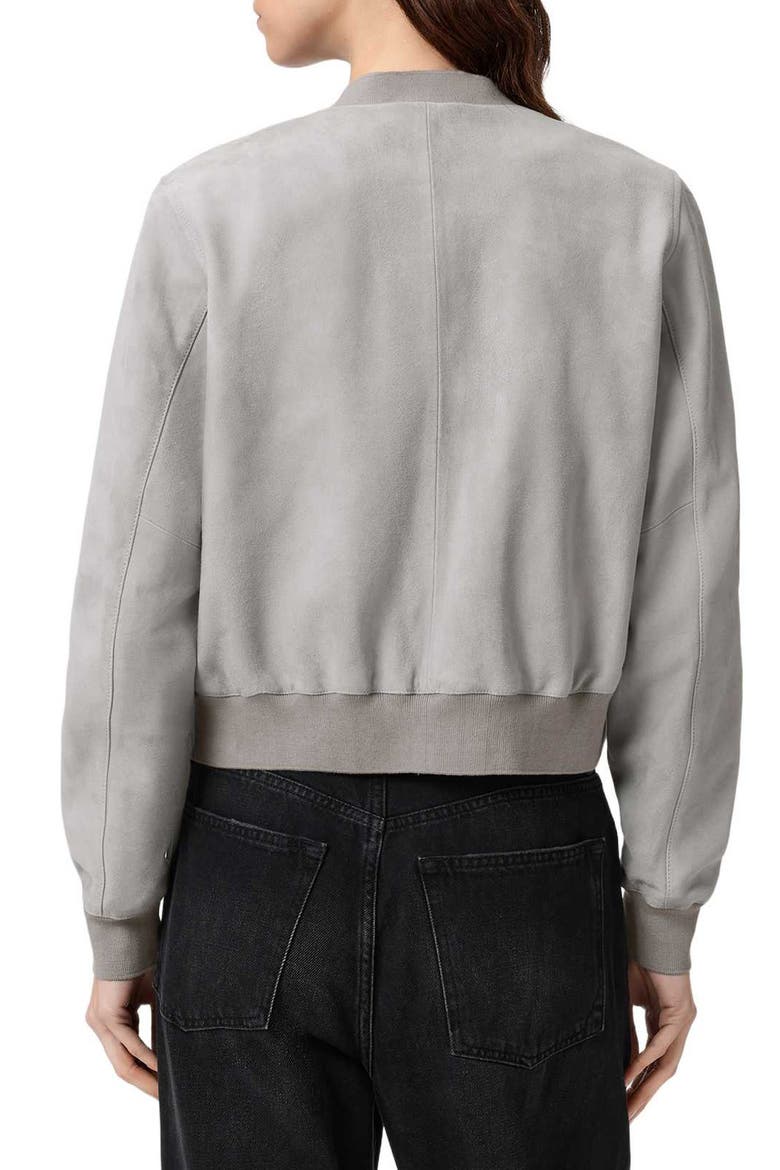 Orten Suede Bomber Jacket, Alternate, color, LIGHT GREY