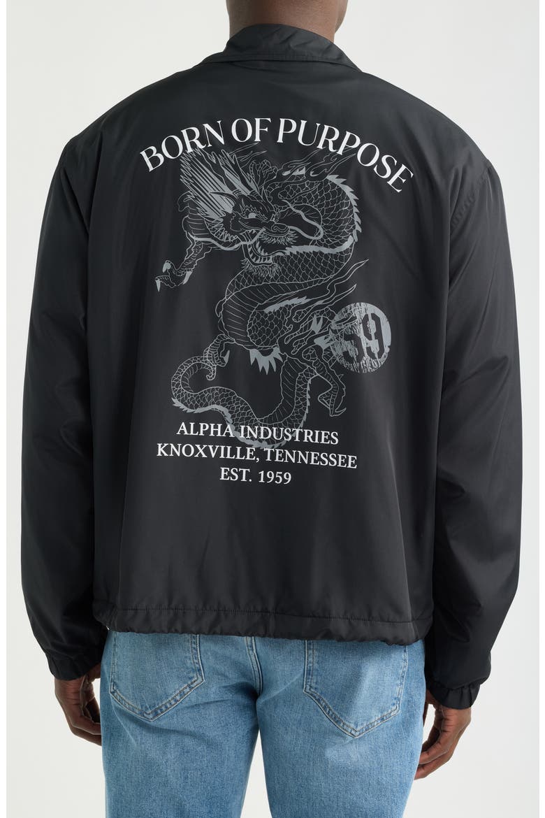 Hamp Relaxed Fit Coaches Jacket, Alternate, color, BLACK