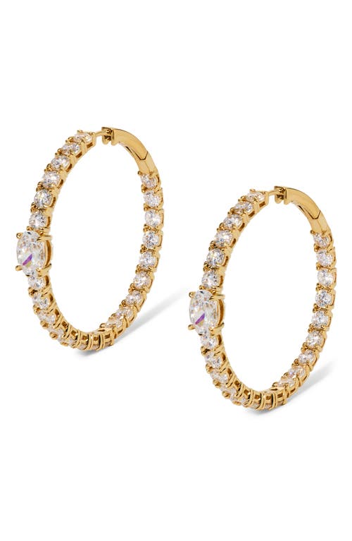 Nadri Stellar Inside Out Hoop Earrings In Gold