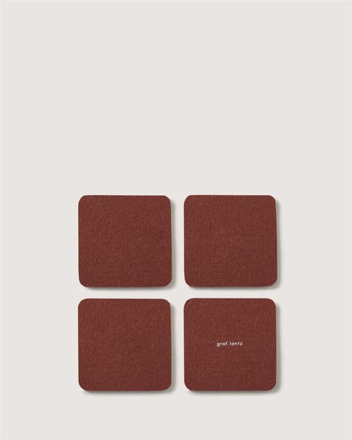 Graf & Lantz Graf Lantz Bierfilzl Merino Wool Square Coaster Multi 4 Pack In Terracotta