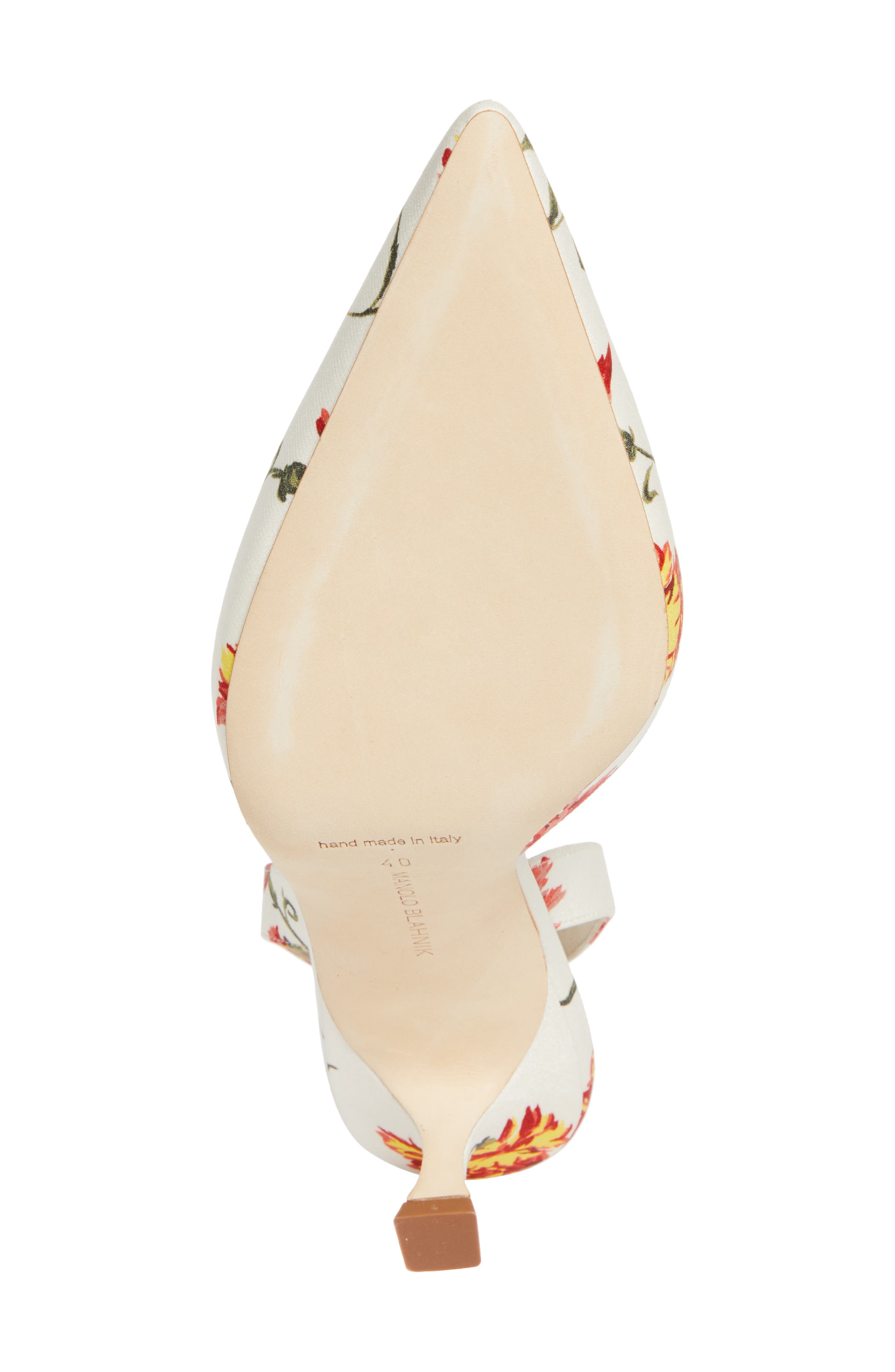 Manolo Blahnik Carolyne Floral Pointed Toe Slingback Pump, Alternate, color, 