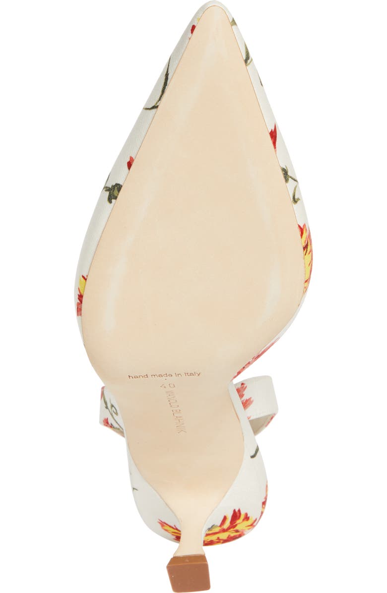 Manolo Blahnik Carolyne Floral Pointed Toe Slingback Pump, Alternate, color,