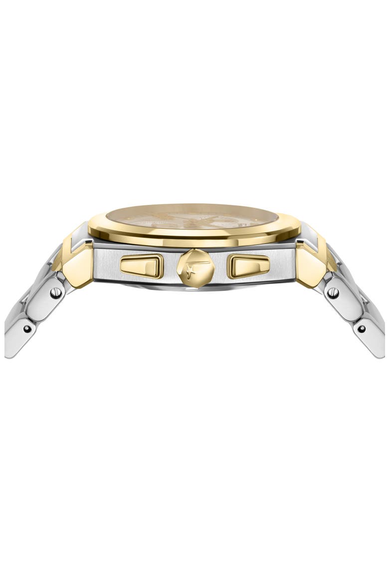 Vega Chronograph Swiss Quartz Bracelet Watch, 40mm, Alternate, color, WHITE/ TWO TONE