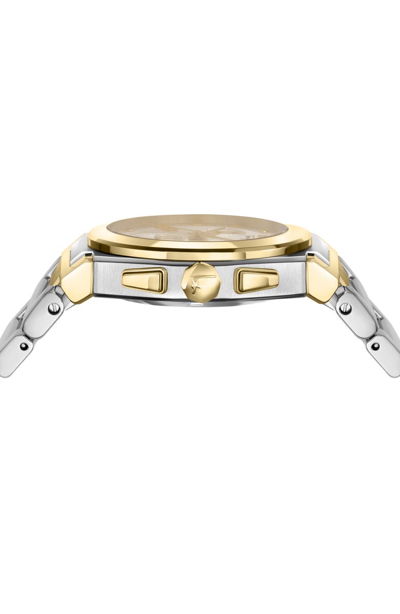 FERRAGAMO Vega Chronograph Swiss Quartz Bracelet Watch, 40mm, Alternate, color, White/ Two Tone