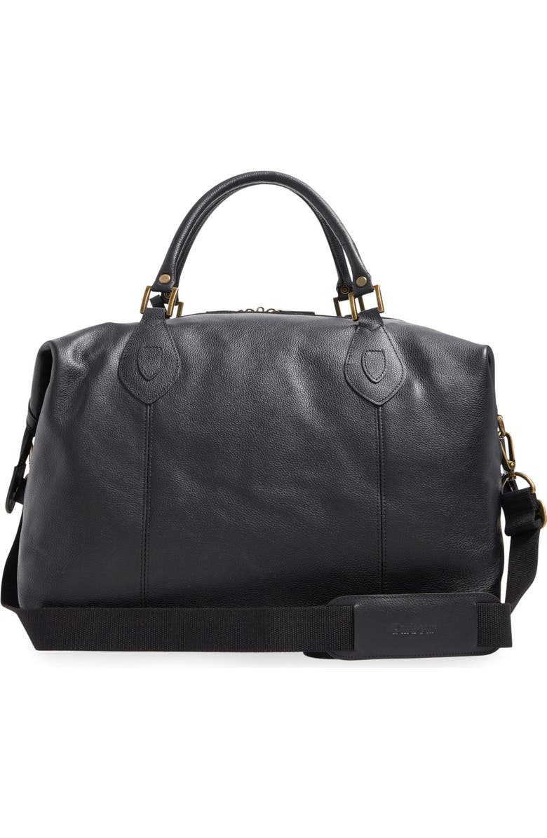 Barbour Leather Duffle Bag, Alternate, color,