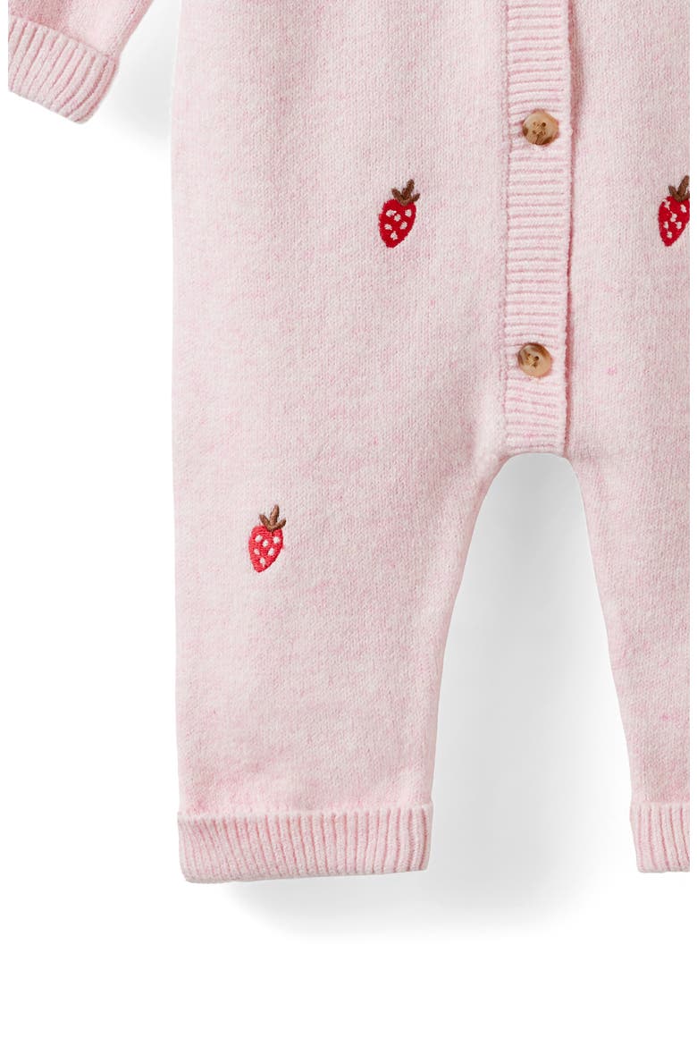 Organic Knit Long Sleeve All In One, Alternate, color, Pop Pink Marle Berries