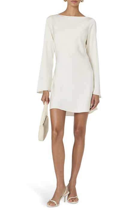 French Connection Ennis Long Sleeve Satin Minidress