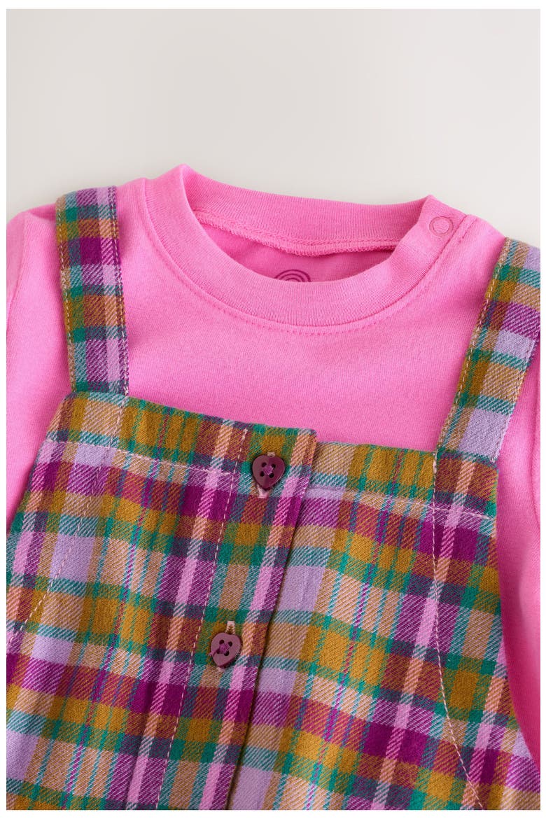 Kids' 2-Piece Bodysuit & Woven Dungaree Set, Alternate, color, GREEN