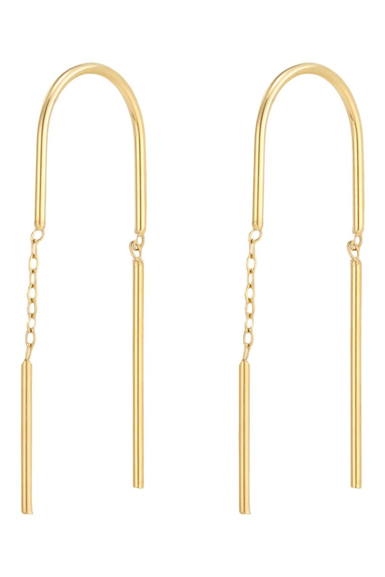 18k Gold Plated Bar Threader Earrings, Alternate, color, GOLD
