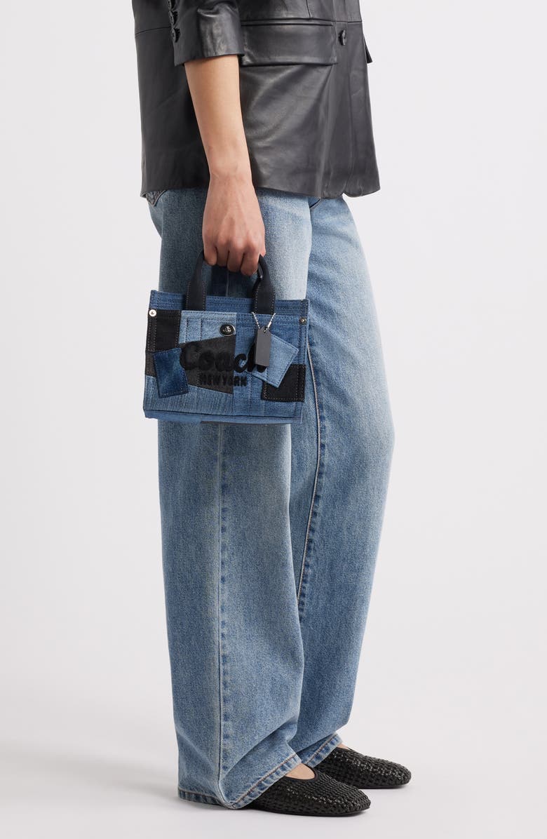 COACH Patchwork Denim Cargo Tote 20, Alternate, color,