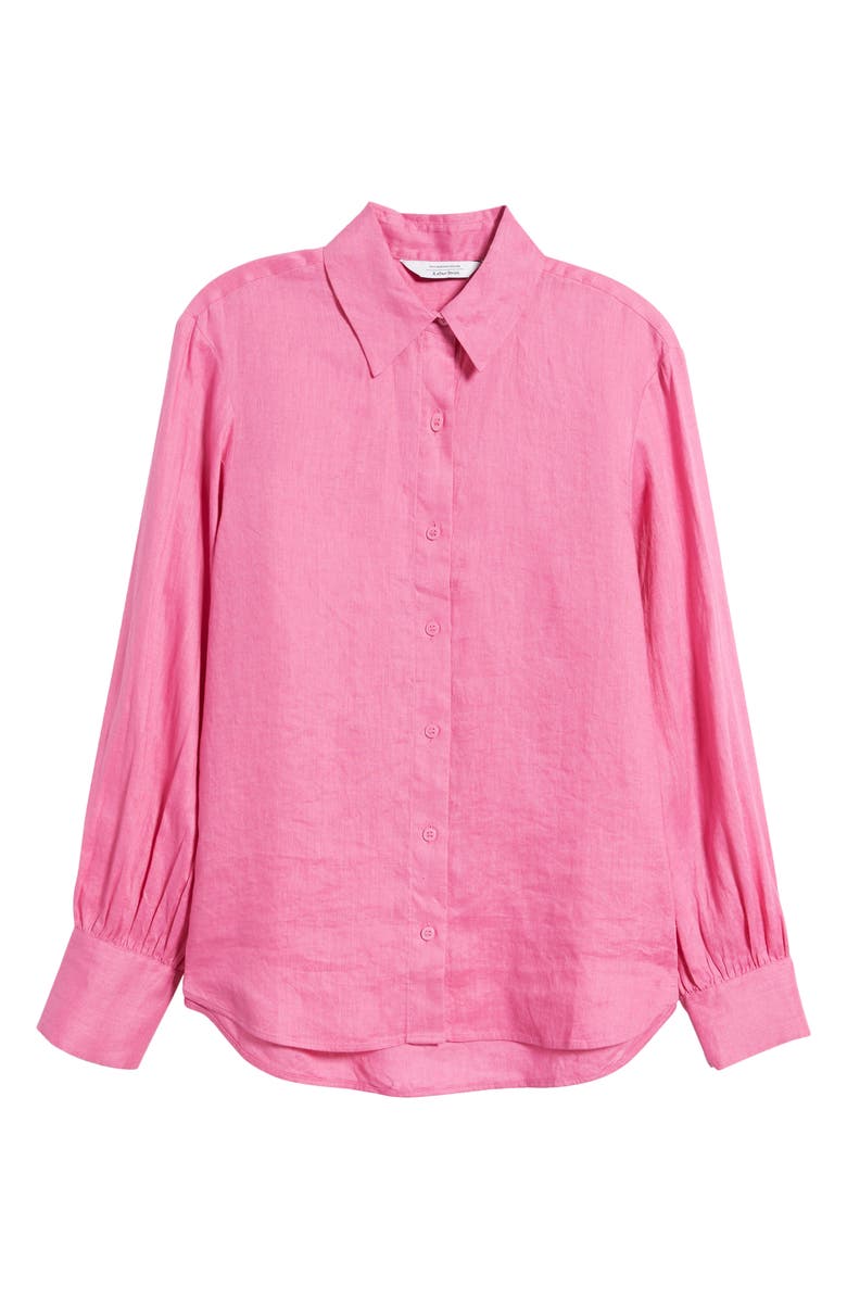 & Other Stories Linen Button-Up Shirt, Alternate, color, Pink