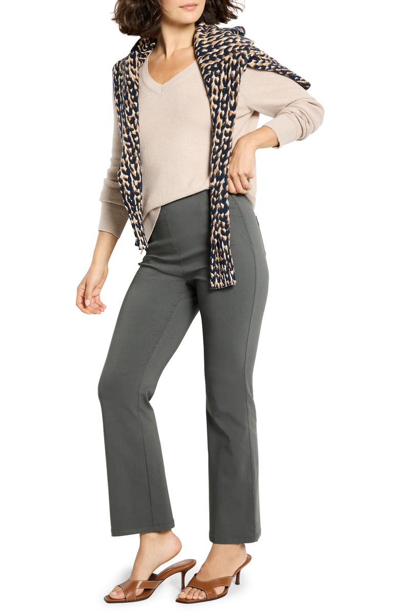 NIC+ZOE Waffle Stitch V-Neck Sweater, Alternate, color, Taupe