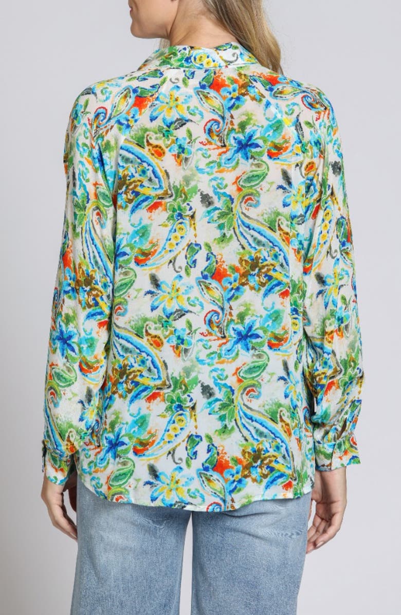 APNY Print Popover Top, Alternate, color, Green/ Blue Multi