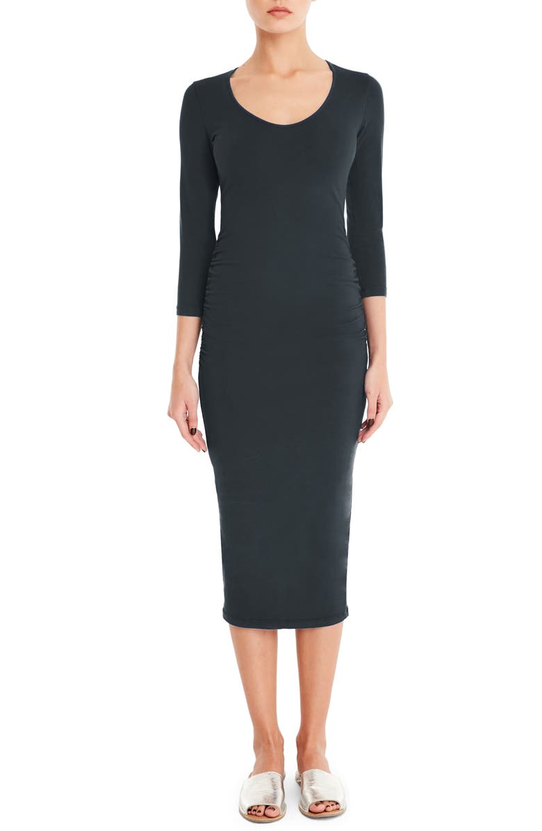 Michael Stars Ruched Midi Dress, Main, color, 