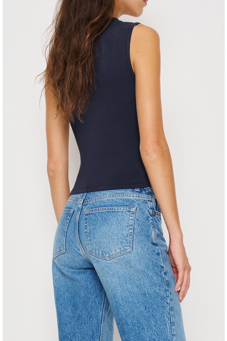 Wren Cotton V-Neck Tank, Alternate, color, MIDNIGHT
