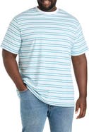 Harbor Bay by DXL Big & Tall Moisture-Wicking Striped T-Shirt V3