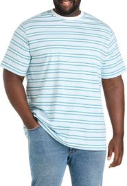 Harbor Bay by DXL Big & Tall Moisture-Wicking Striped T-Shirt V3
