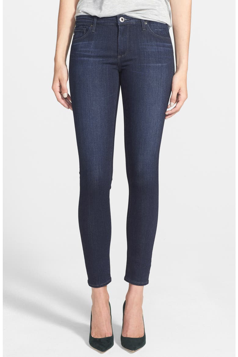 The Legging Ankle Super Skinny Jeans, Main, color, COAL BLUE