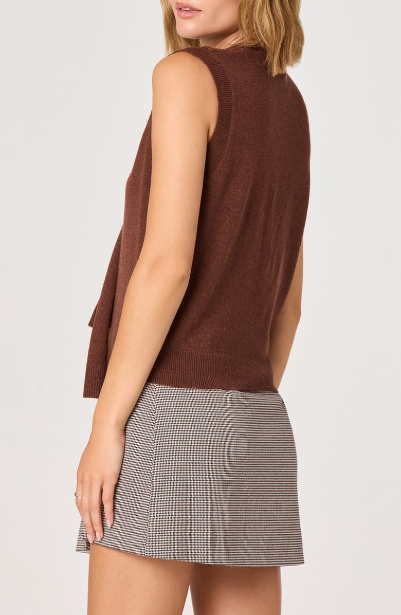 ASTR the Label Scarf Tie Sleeveless Sweater, Alternate, color, Brown