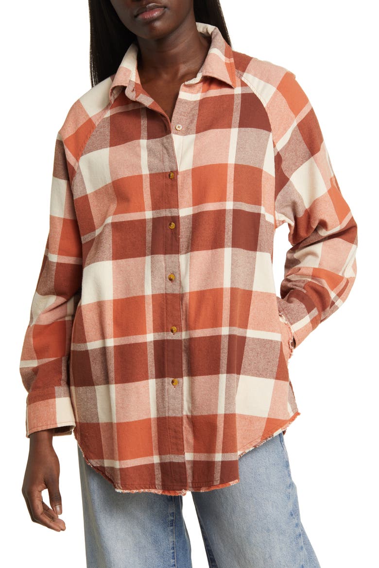Pacific Dreams Cotton Flannel Shirt, Alternate, color, CINNAMON