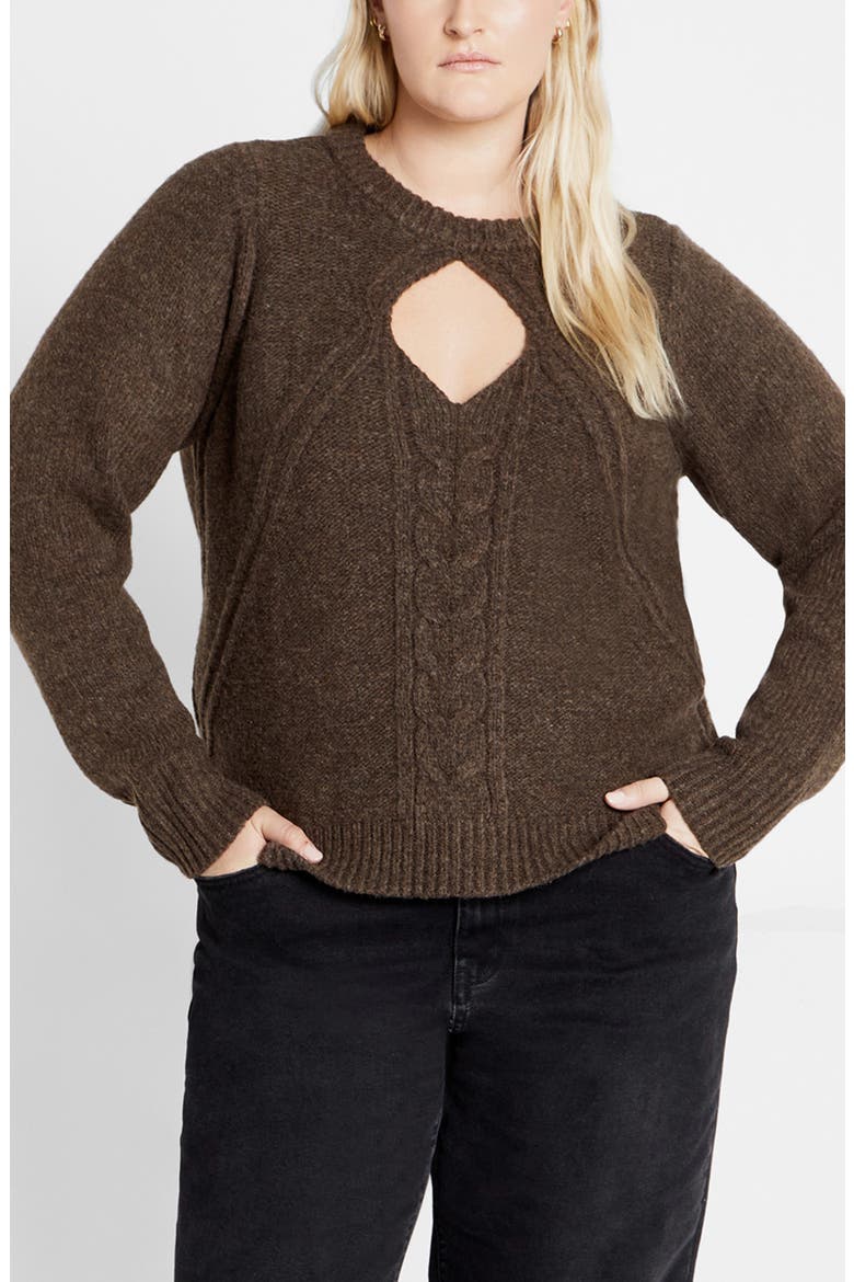 Salem Cutout Sweater, Main, color, CHOCOLATE