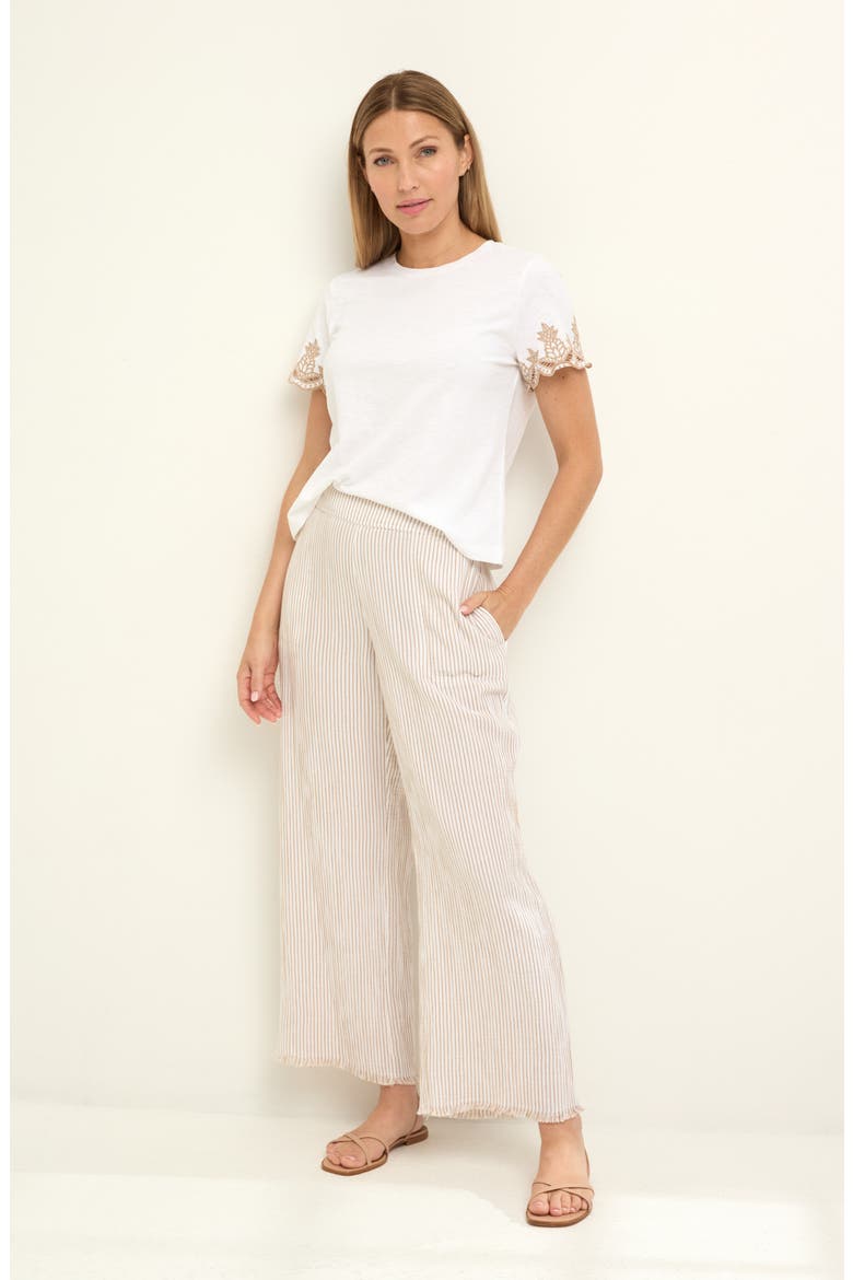 Deco Embroidered Slub Top, Alternate, color, PAPER WHITE